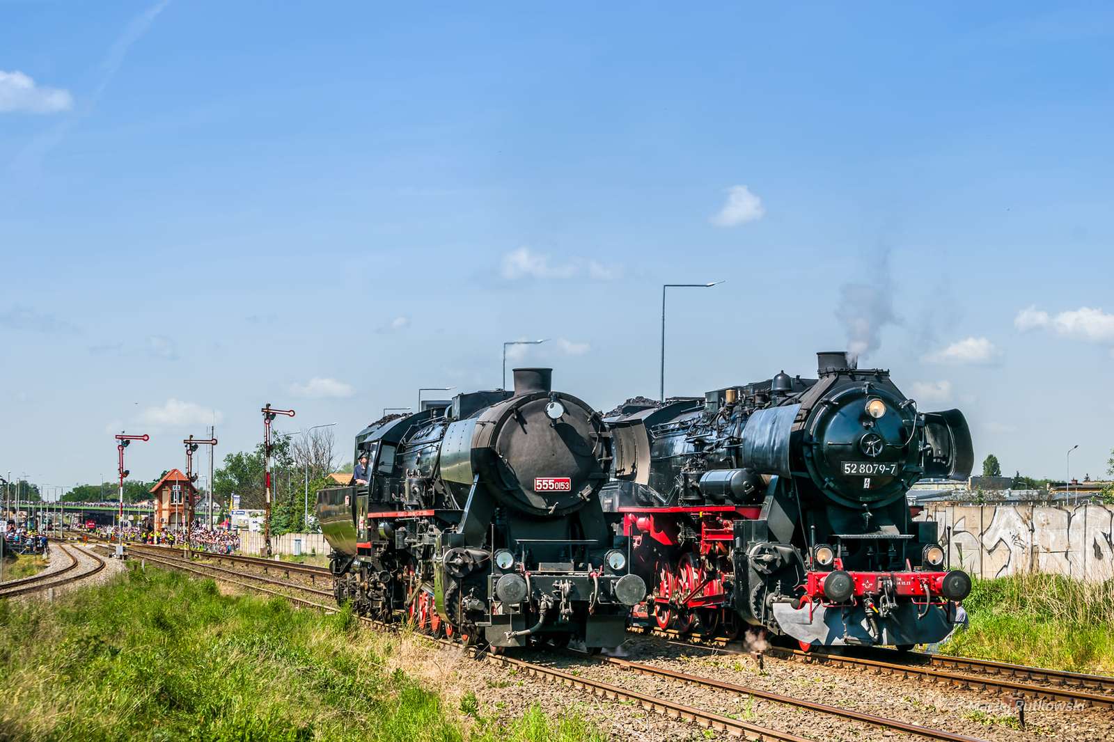 Zwei Dampflokomotiven Puzzlespiel online