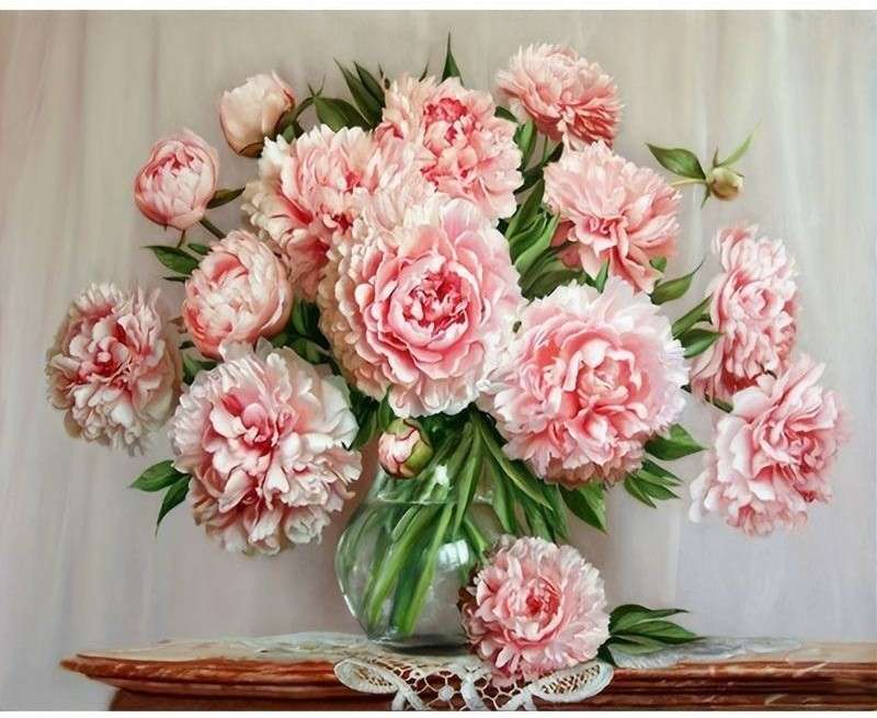 peony bouquet - painting jigsaw puzzle online