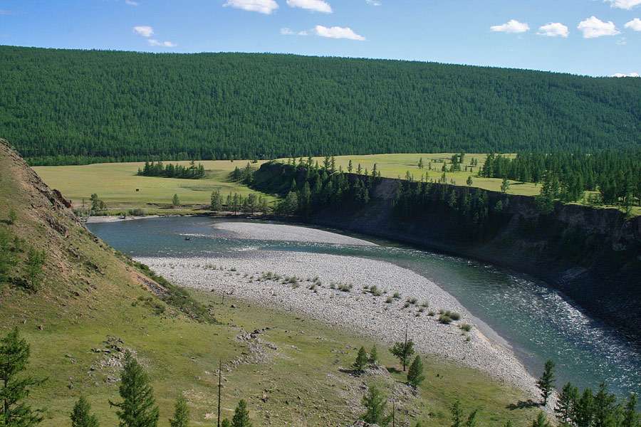 Річка Ока в Сибіру онлайн пазл