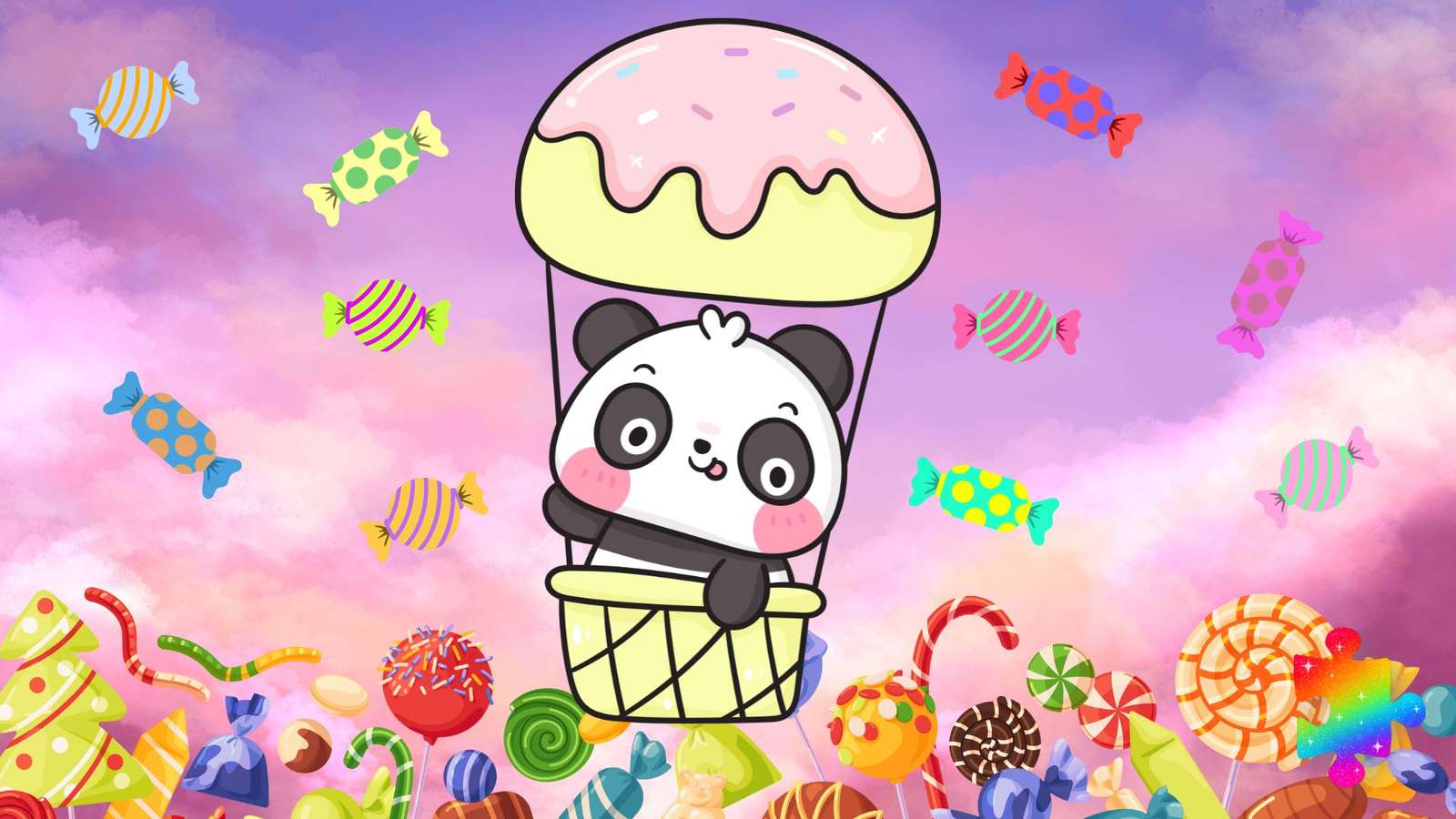 Süßigkeiten-Panda Puzzlespiel online