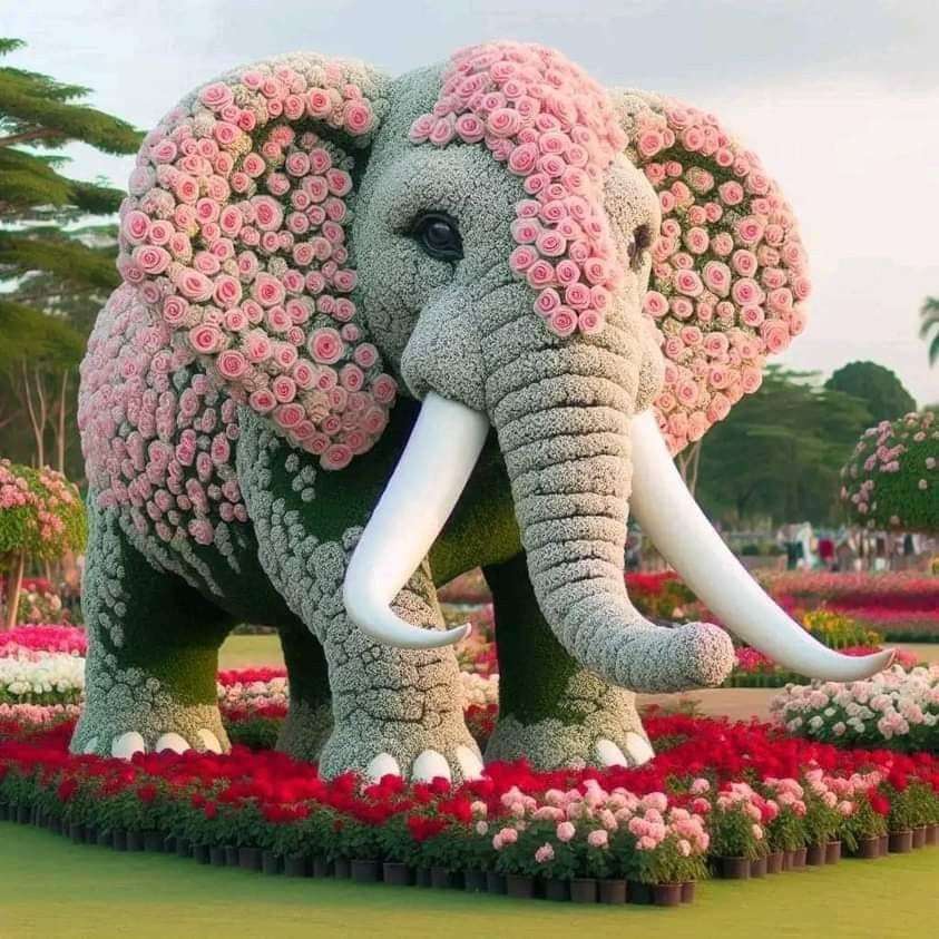 Λουλουδάτος ελέφαντας παζλ online