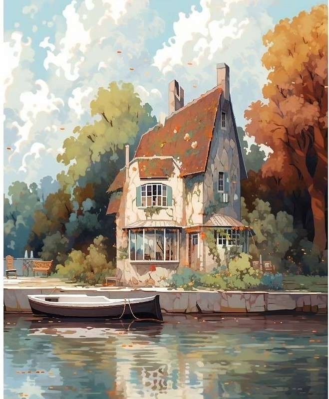 Villa sur le lac puzzle en ligne