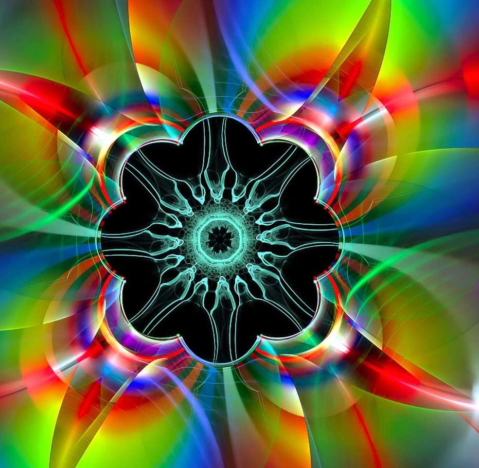 Flower in fractal graphics online puzzle