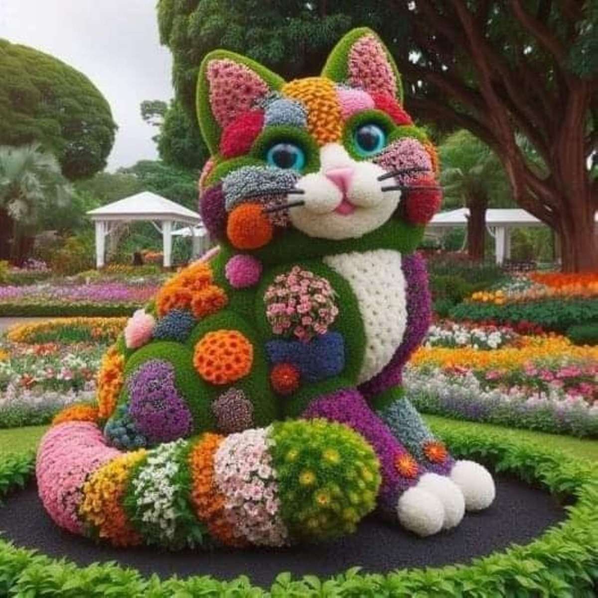 Gattino fatto di fiori puzzle online