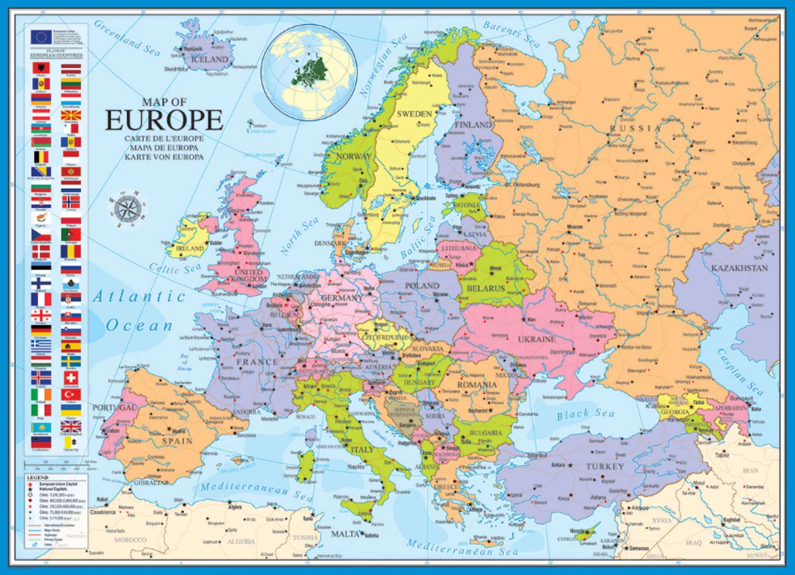 Map of europe online puzzle