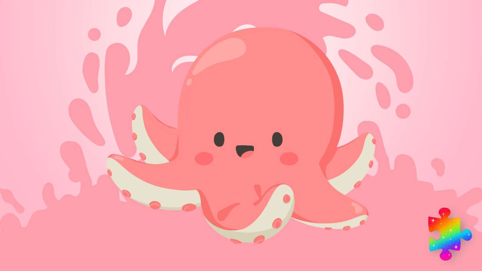 Розов октопод онлайн пъзел