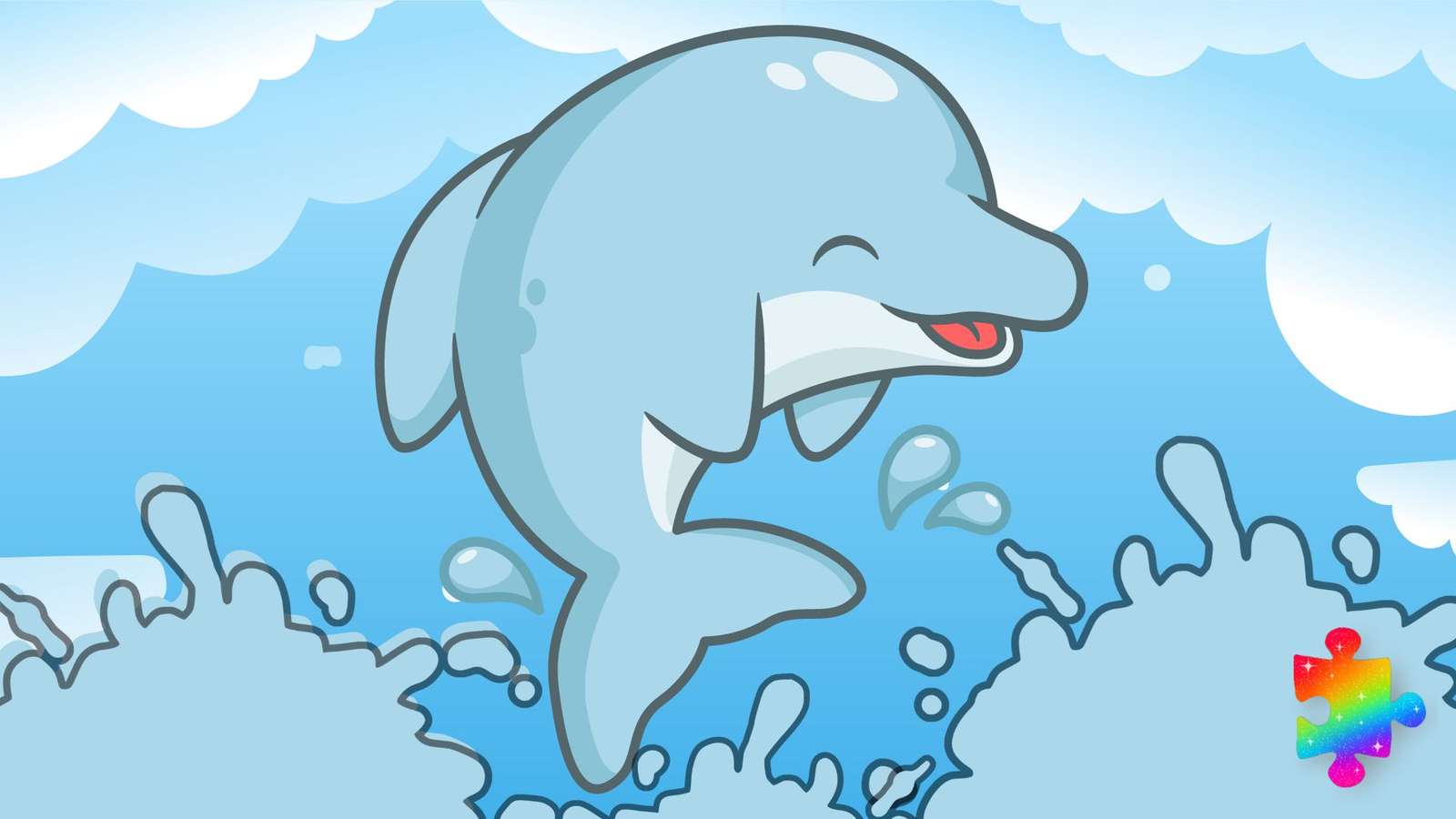 Честит делфин онлайн пъзел