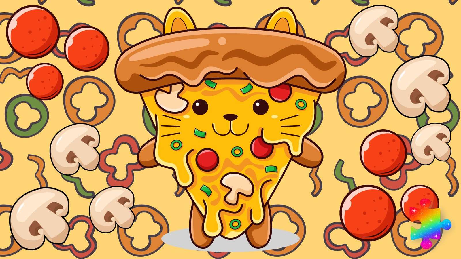 Kočičí pizza online puzzle