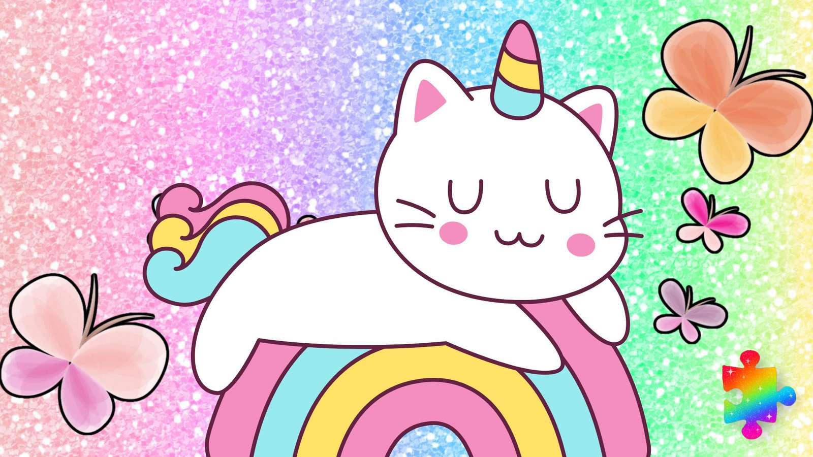 Regenboog Kitty legpuzzel online