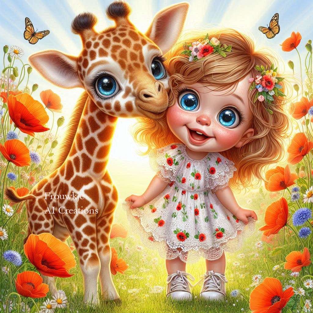 Meisje met de giraffe online puzzel