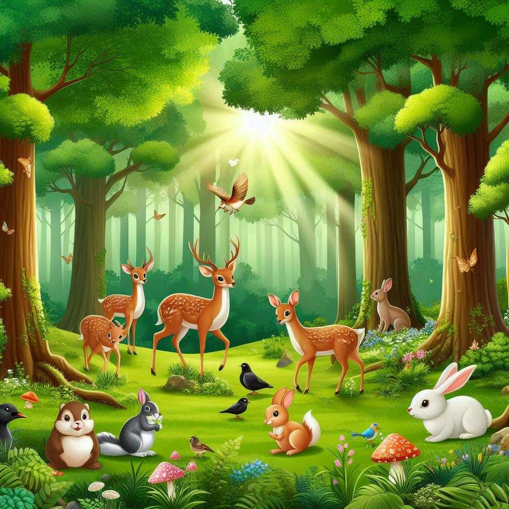 Zvířata v lese online puzzle