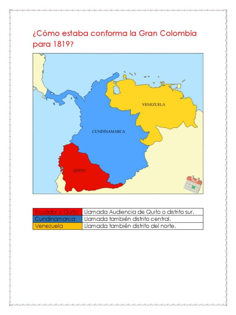 Mappa della Grande Colombia puzzle online