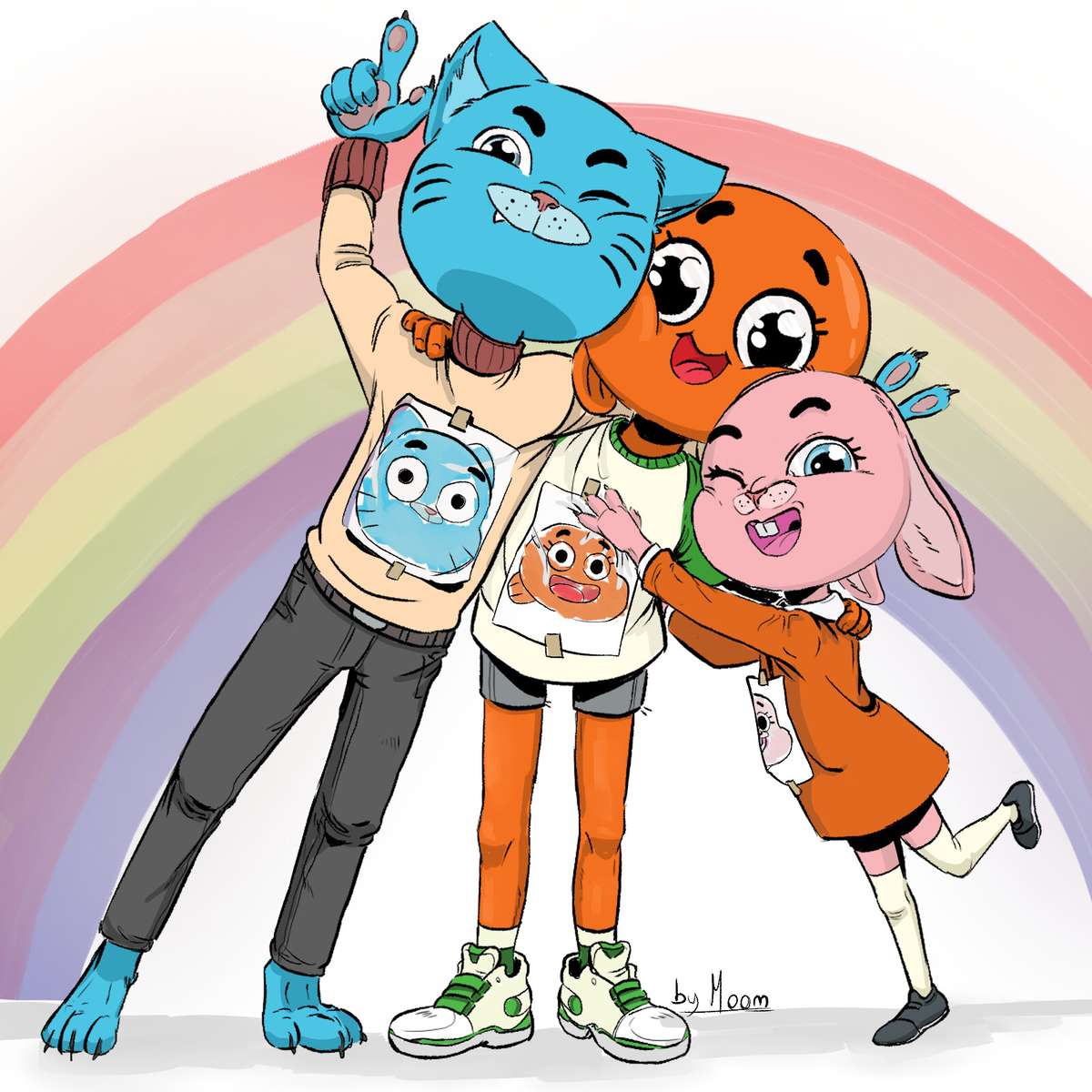 Gumball mit seinen Geschwistern Online-Puzzle