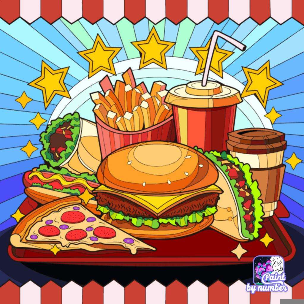 Fastfood gemalt Puzzlespiel online