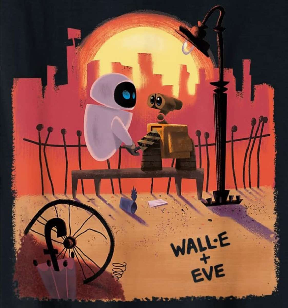 Wall-E und Eve Sunset❤️❤️❤️❤️❤️❤️ Online-Puzzle