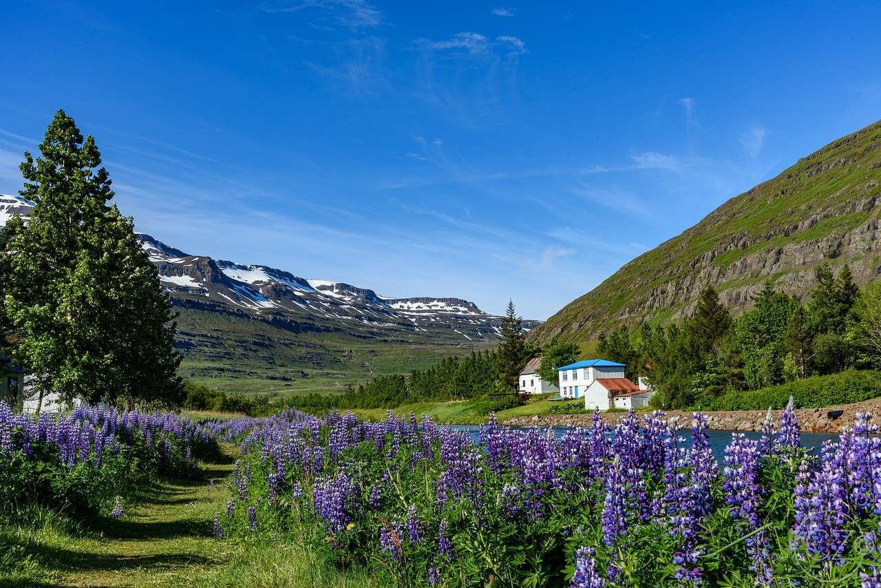 Island, Landskap, Seyðisfjörður pussel på nätet
