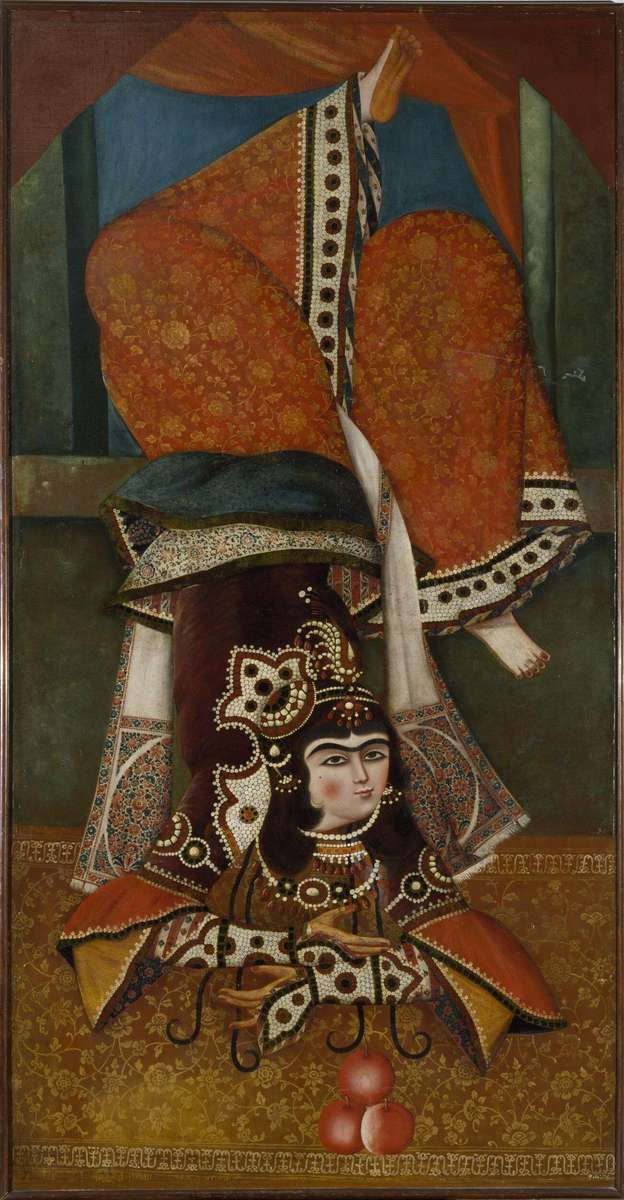 Pintura da era Qajar, retratando um copo feminino quebra-cabeças online