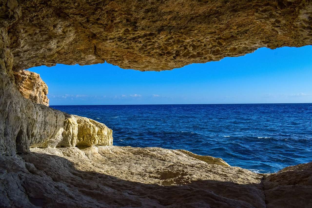 Höhle, Meer, Natur, Wellen Online-Puzzle