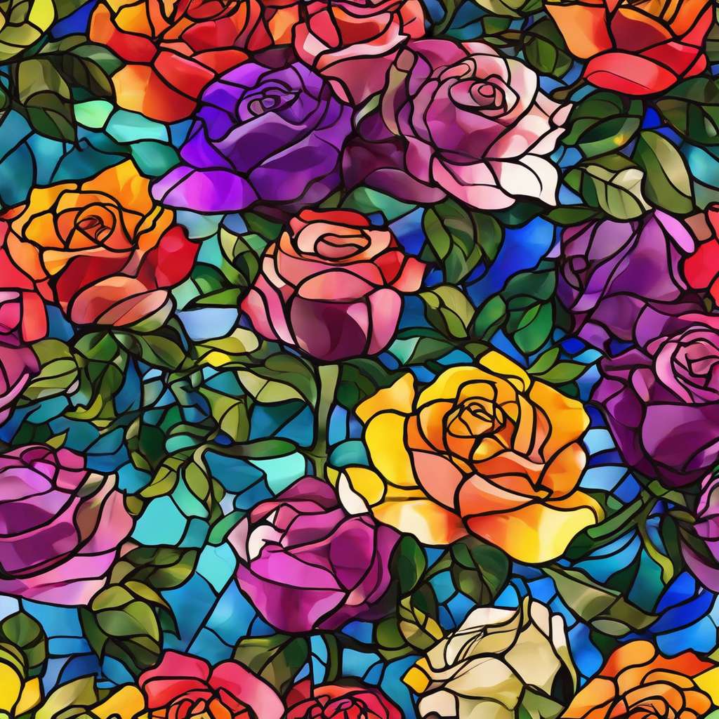 Vitral - flores quebra-cabeças online