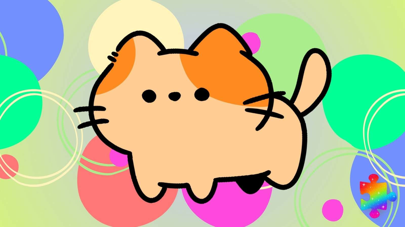 Цветна котка онлайн пъзел