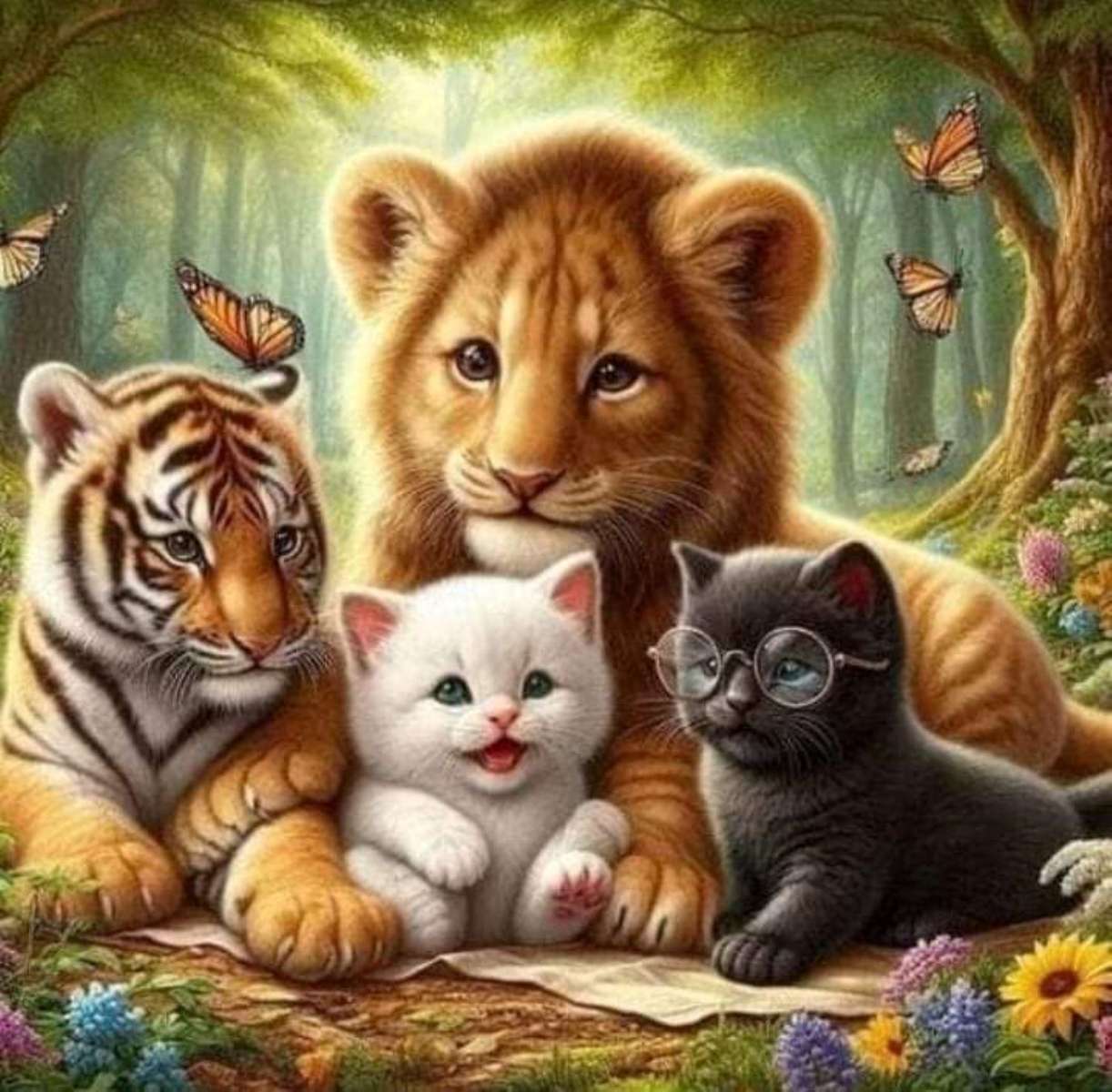 le lion avec ses bébés puzzle en ligne