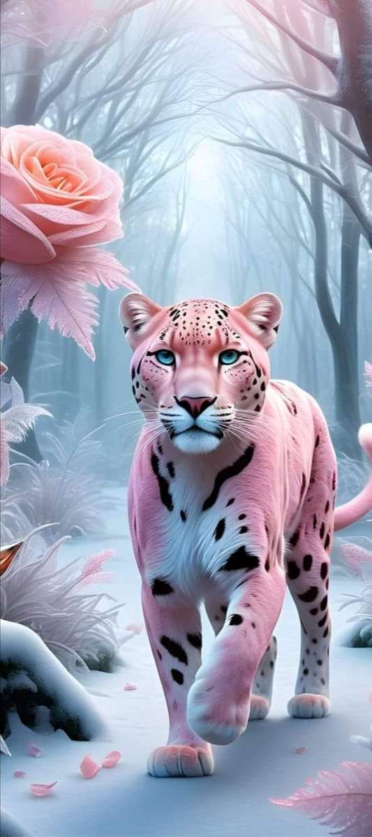 η ροζ τίγρη παζλ online