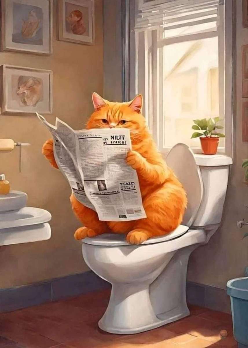 the cat on the toilet jigsaw puzzle online