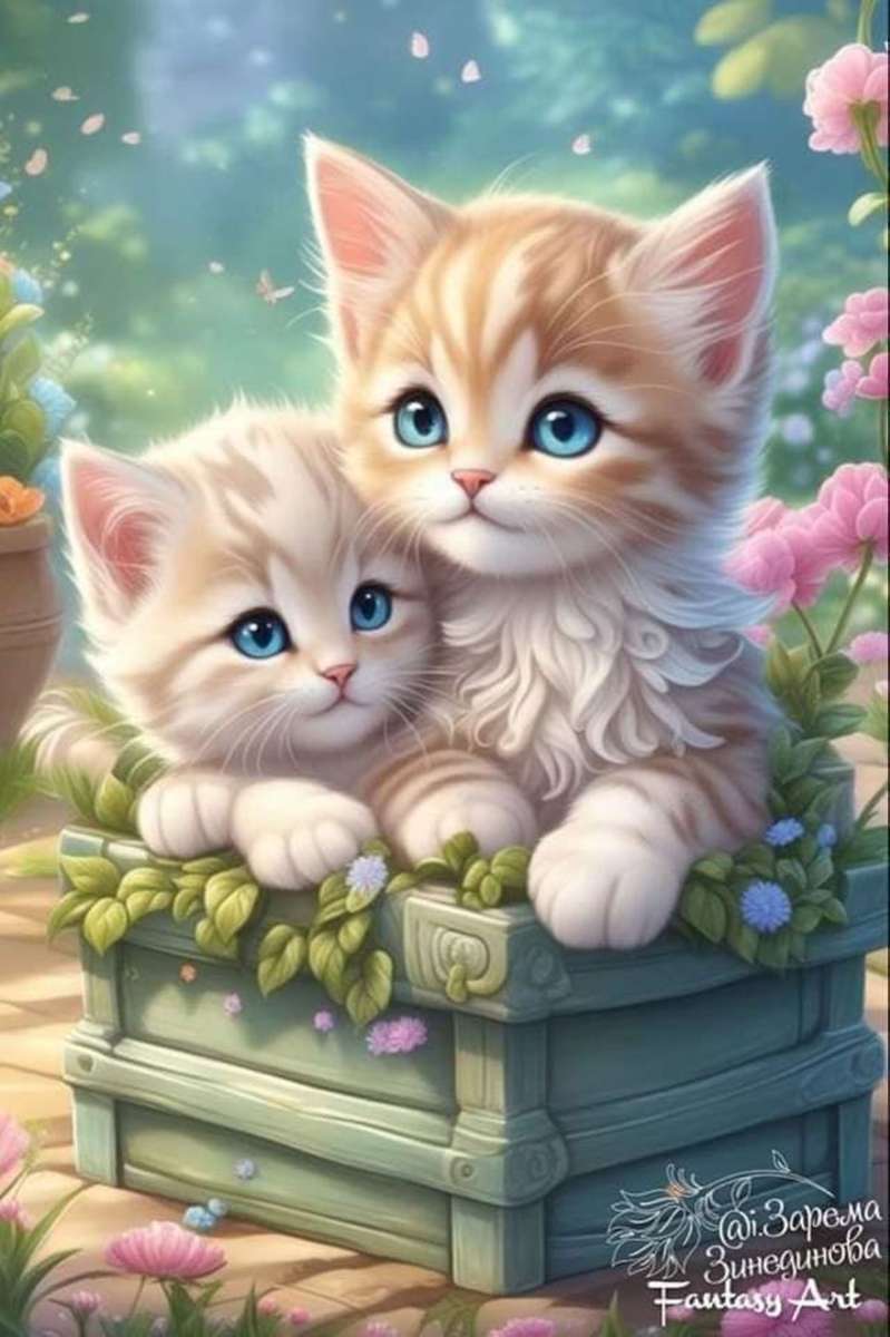 os 2 lindos gatinhos puzzle online