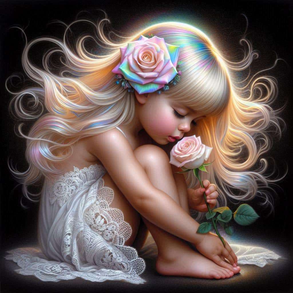 sweet girl with rose 4 jigsaw puzzle online