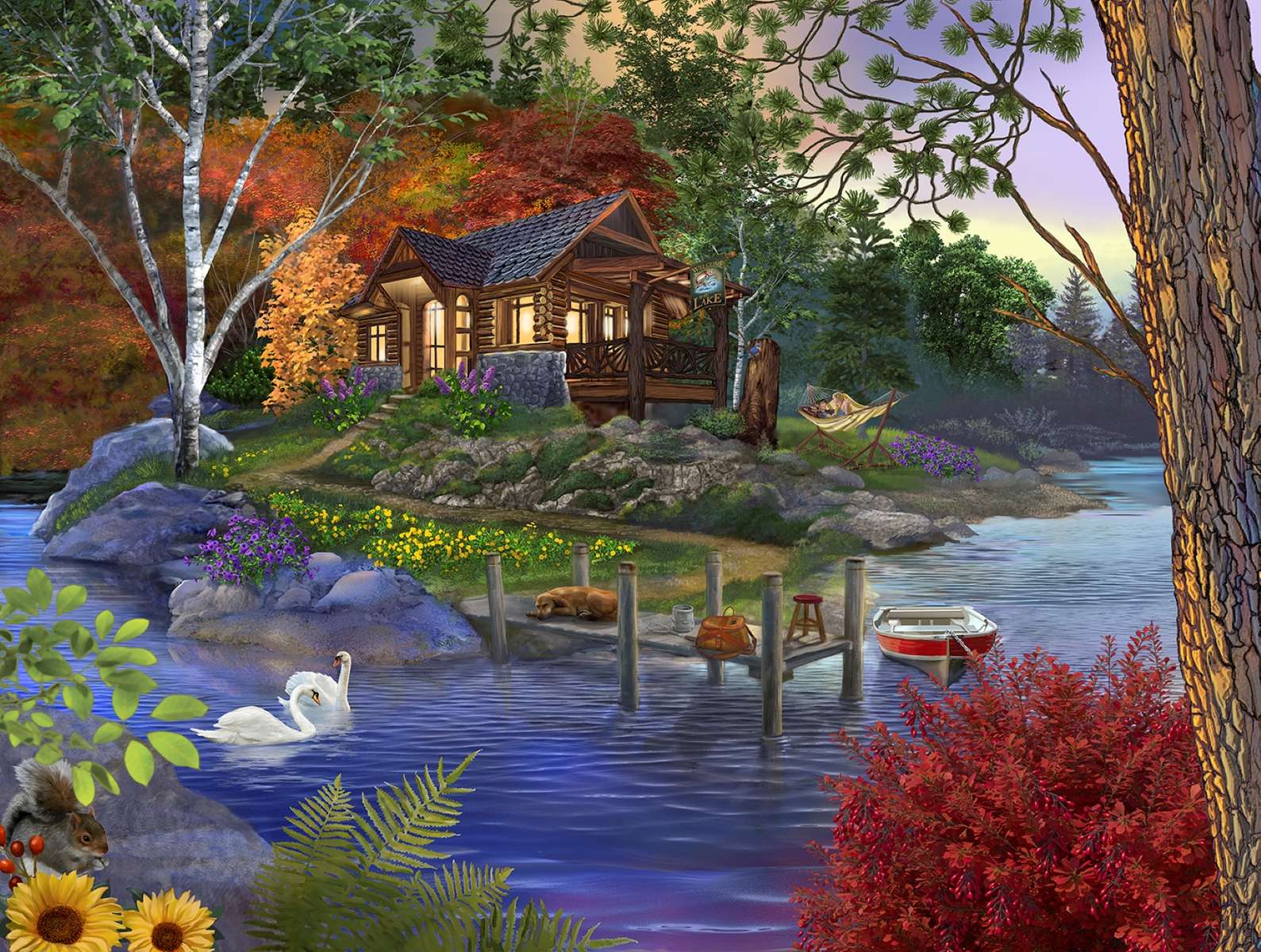 lakeside cabin jigsaw puzzle online