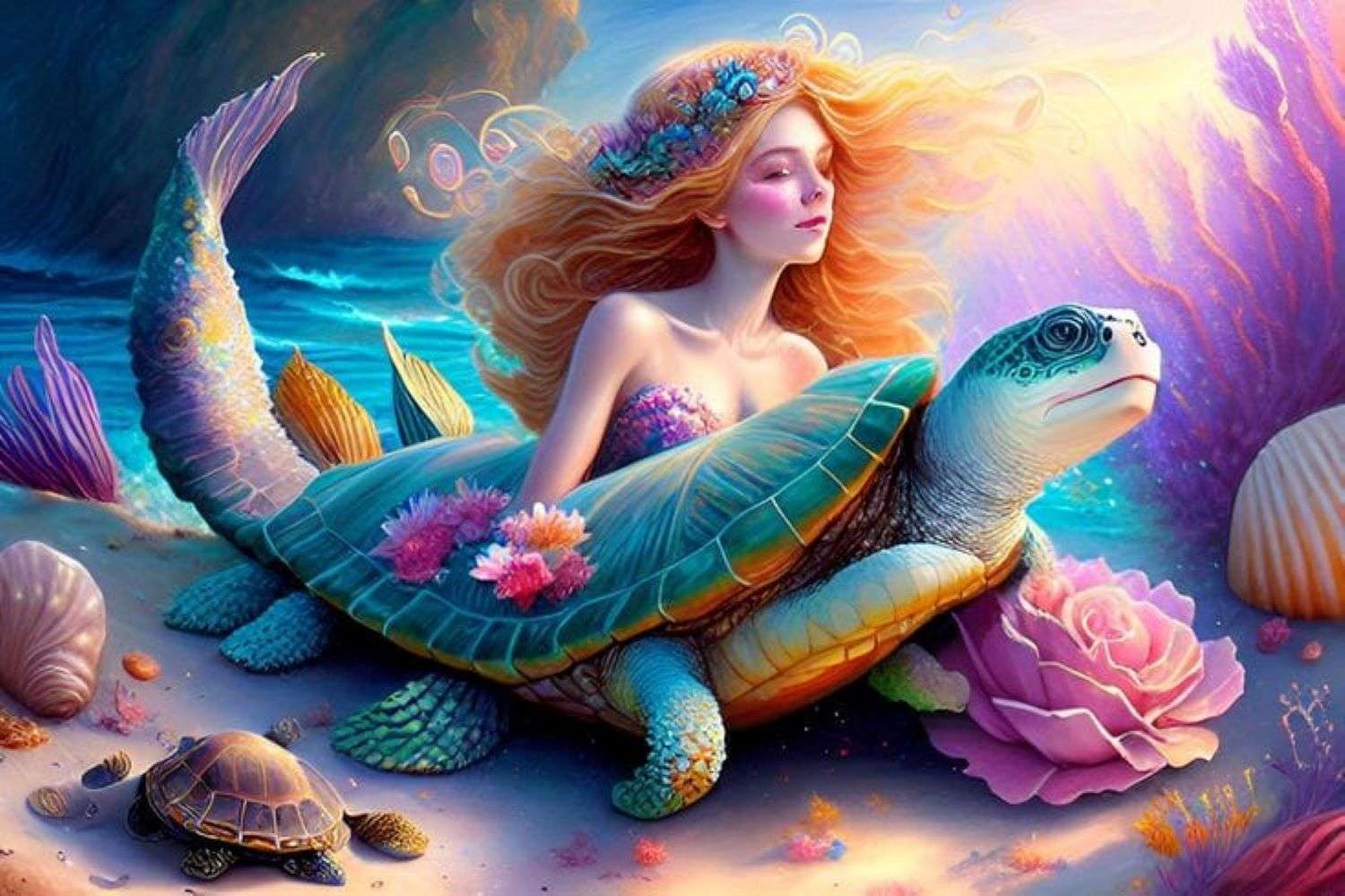 the little mermaid in a magical setting jigsaw puzzle online