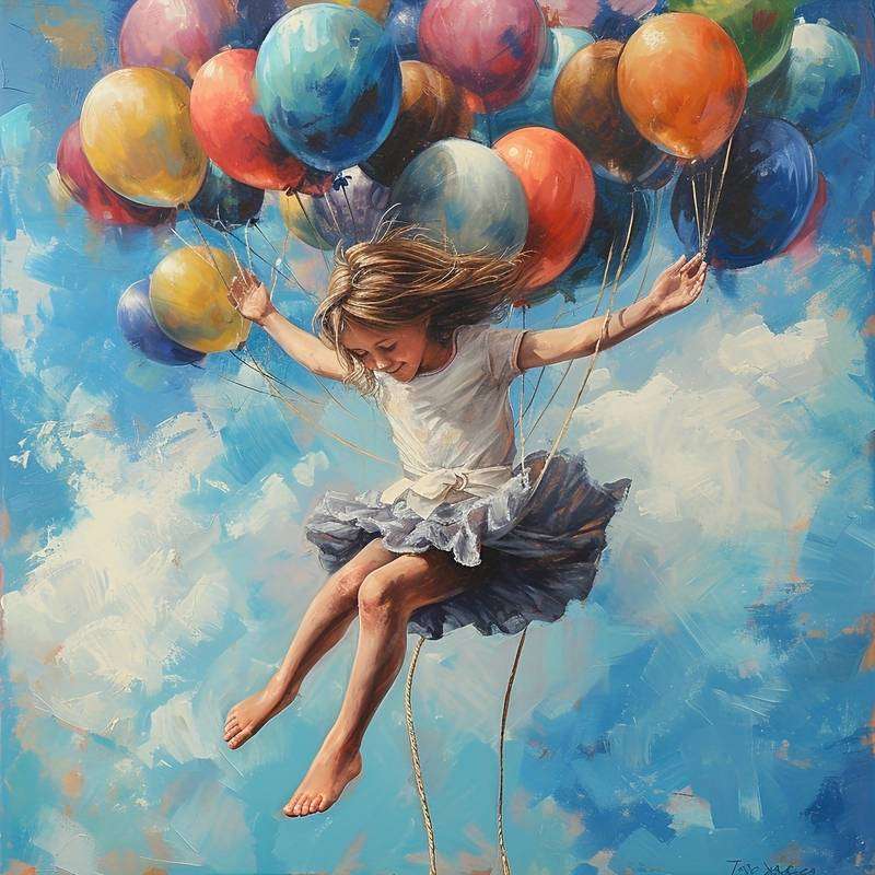 girl with balloons jigsaw puzzle online