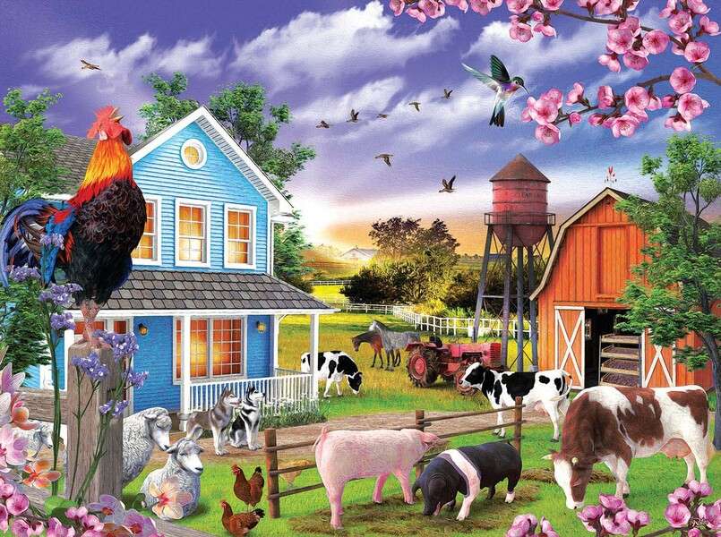 L'aube à la ferme puzzle en ligne