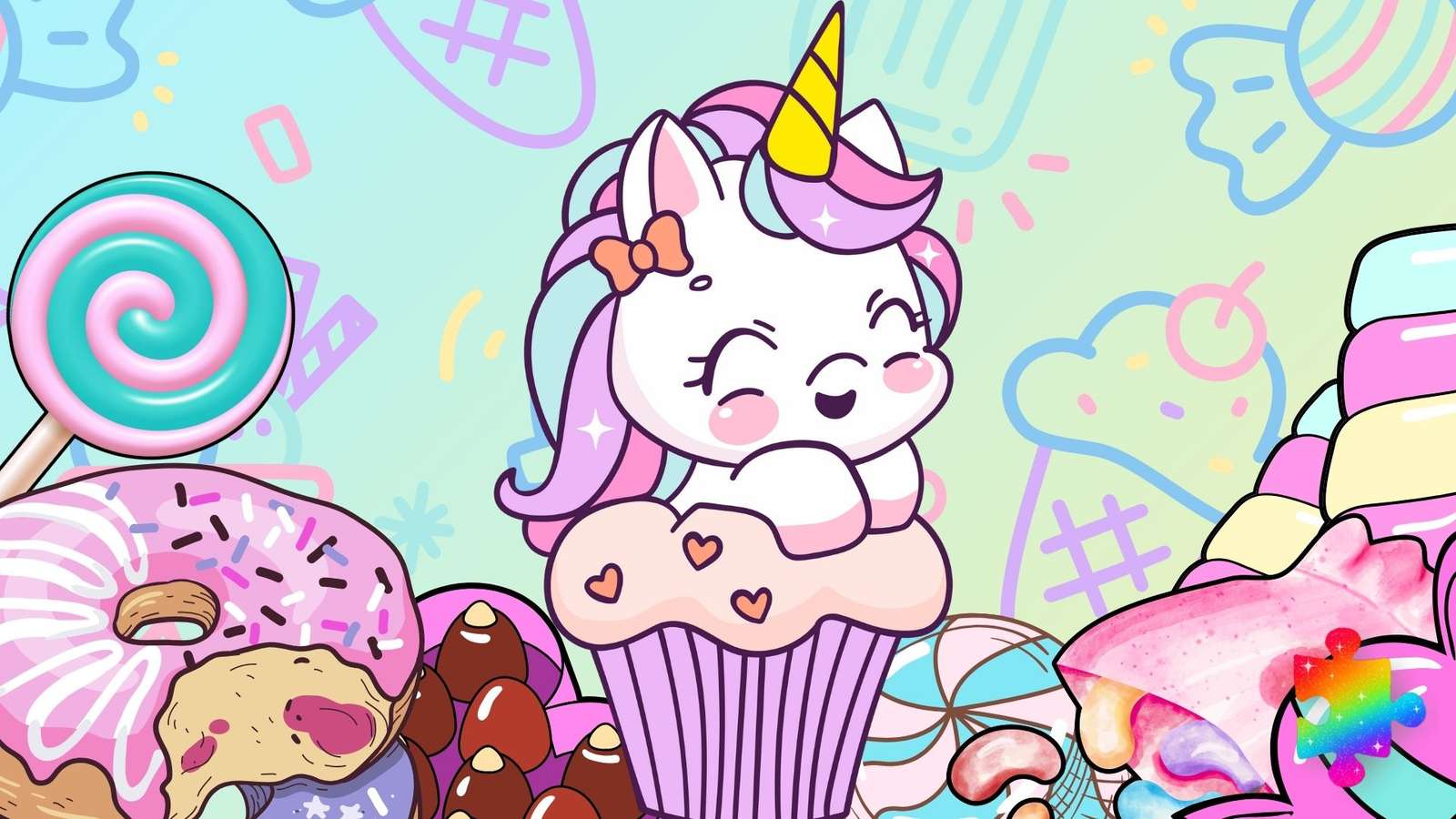 Einhorn-Cupcake Puzzlespiel online