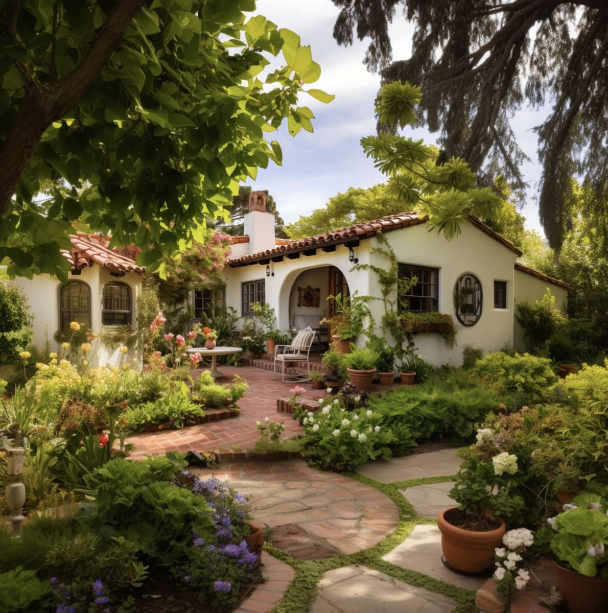 Casa y su jardín rompecabezas en línea