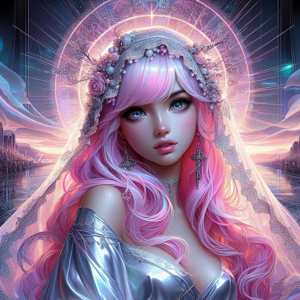 woman with pink hair online puzzle