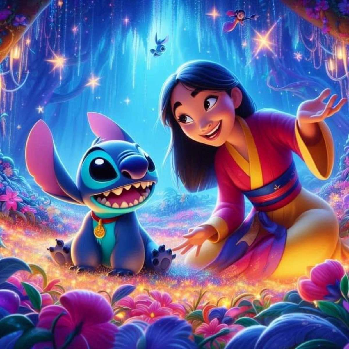 stitch in a magical setting online puzzle