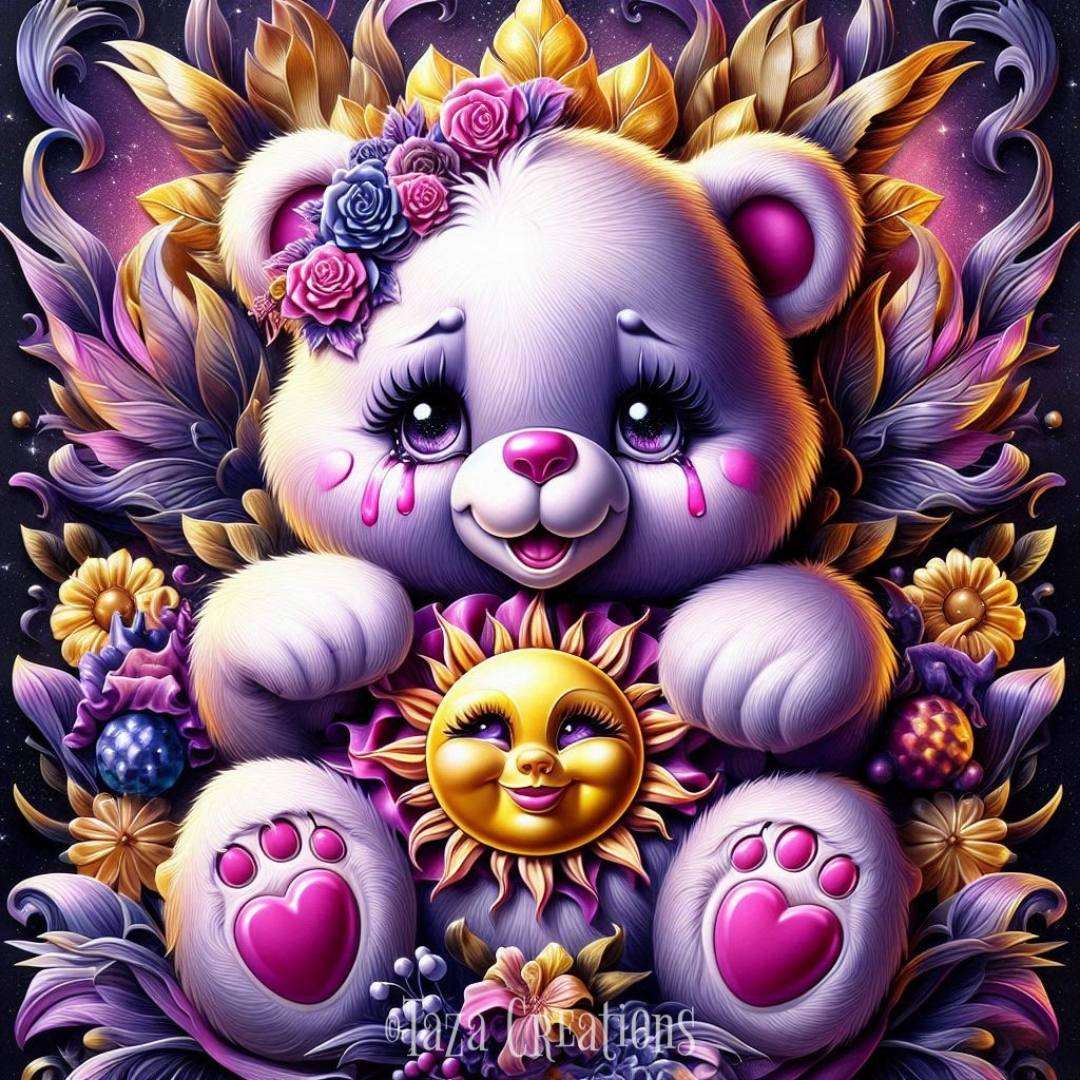 teddy bear in a magical flower decor jigsaw puzzle online