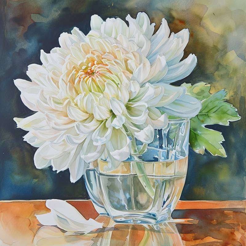 chrysant in een glas legpuzzel online