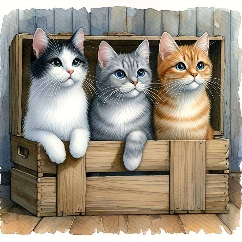 three beautiful kittens - online puzzle