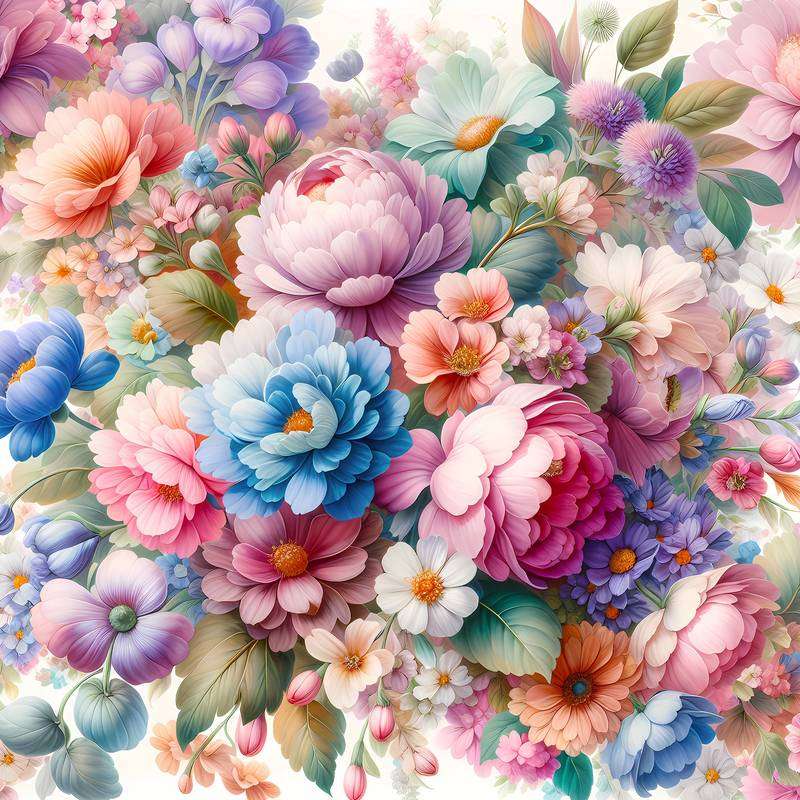 beau motif floral puzzle en ligne