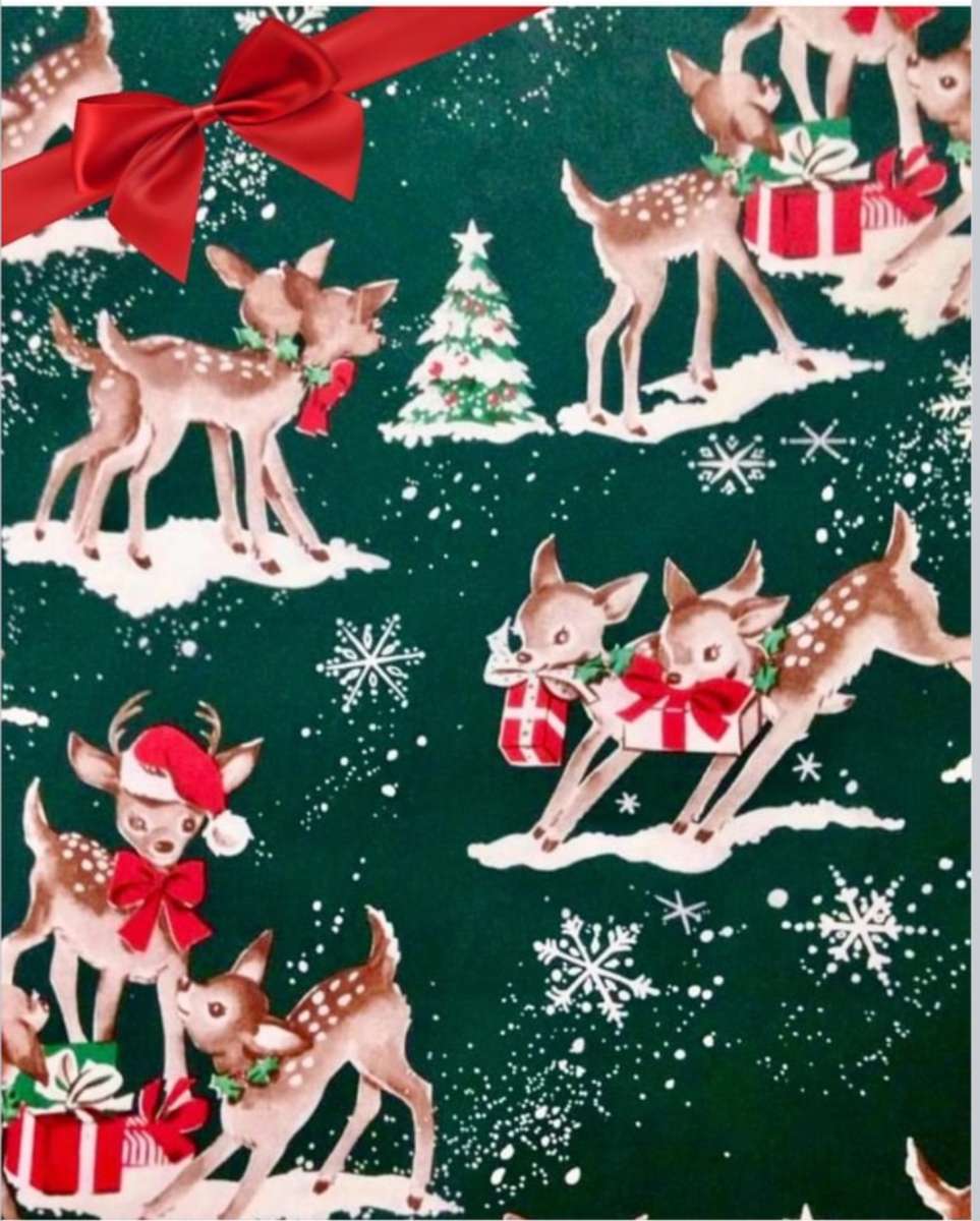 Papel de regalo navideño vintage rompecabezas en línea