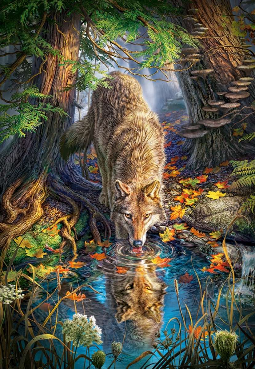 loup dans la forêt puzzle en ligne