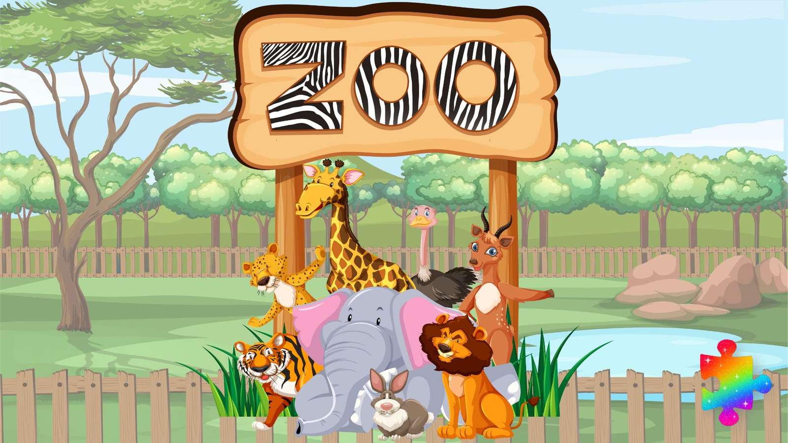 Animais do zoológico puzzle online