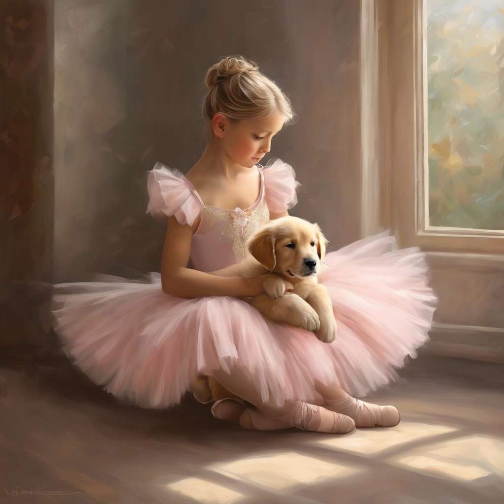 Ballerina and puppy jigsaw puzzle online