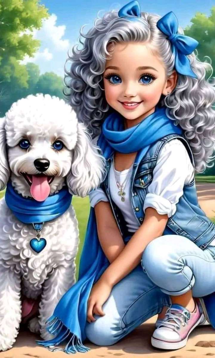 ragazza e cane puzzle online