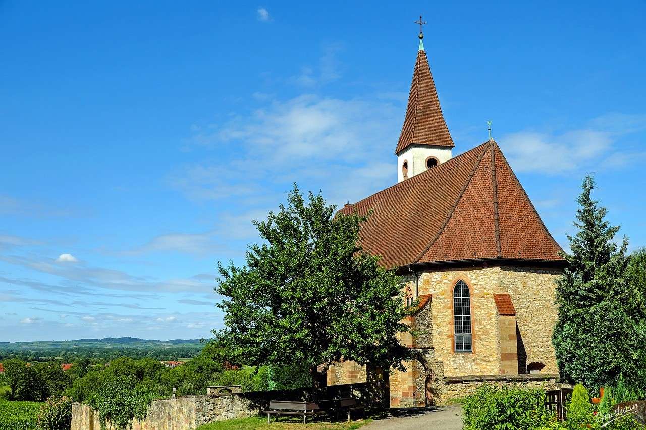 Village, Mountain Church, Landscape jigsaw puzzle online