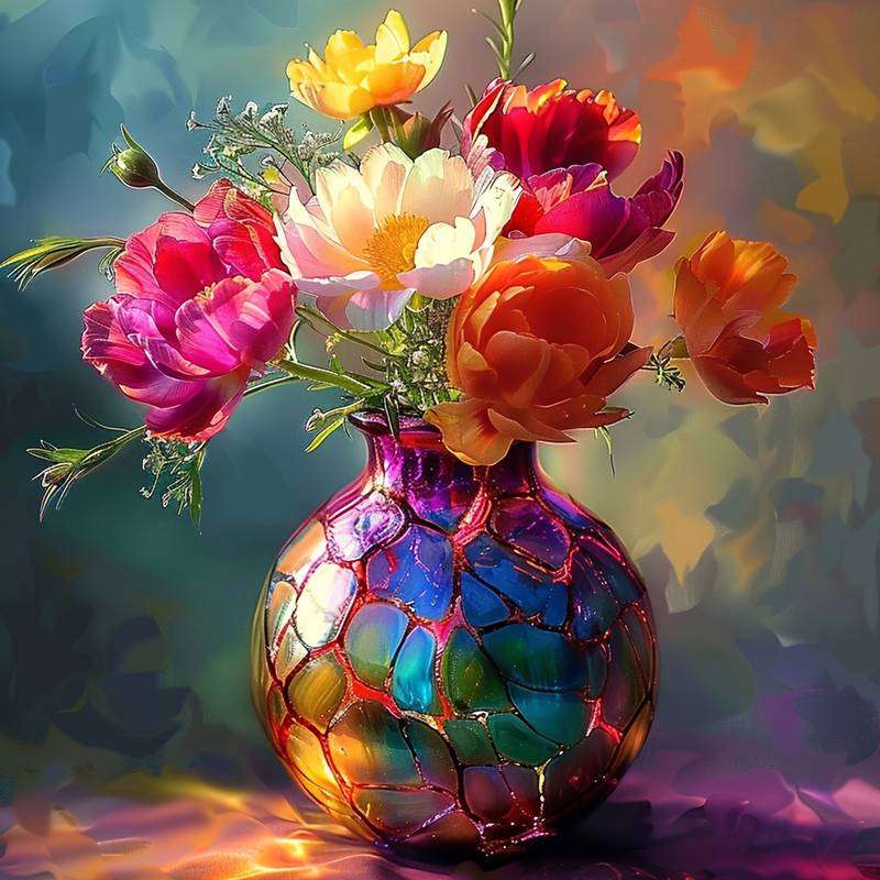 beautiful flowers in a vase online puzzle