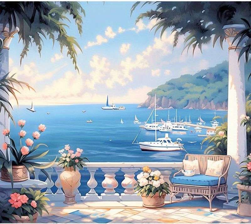 terrace with a beautiful view jigsaw puzzle online