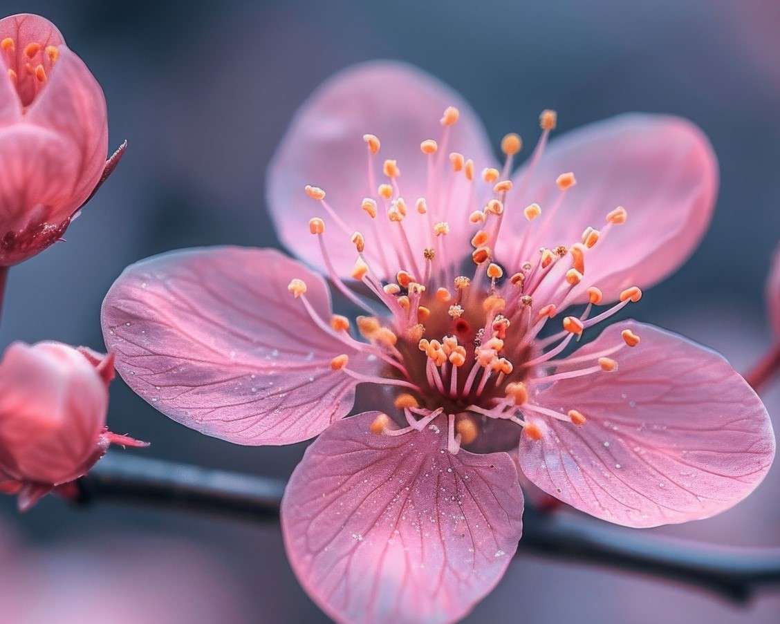 Twig with pink flowers jigsaw puzzle online